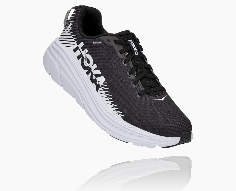 Hoka Mens Running Shoes NZ - Hoka Rincon 2 Black/White (GVJ928530)